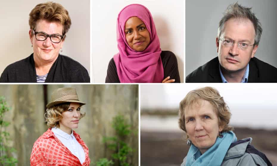 Composite for libraries story: Meg Rosoff, Nadiya Hussain, Robin Ince, Ann Cleves and Cerys Matthews