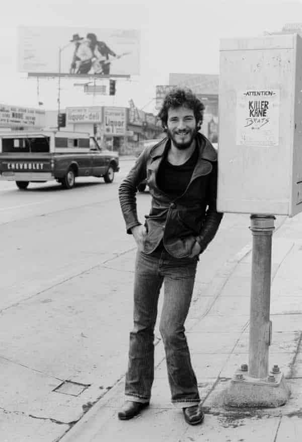 Springsteen, pictured on Sunset Strip in 1975 while promoting his album Born To Run.