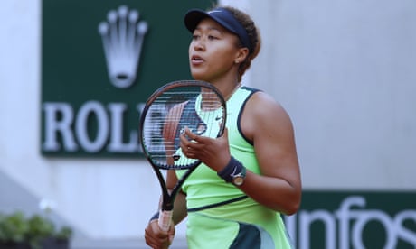 Naomi Osaka in action during her first-round defeat at the 2022 French Open