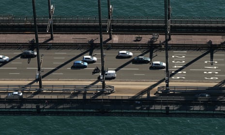 Traffic crossing the Sydney Harbour Bridge.