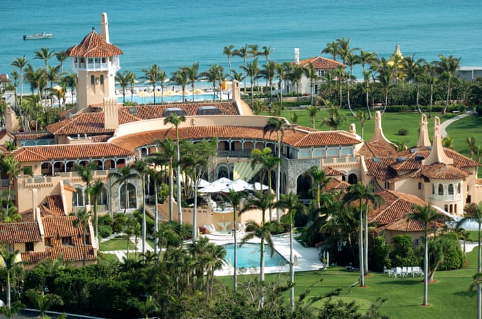 Aerial view of Mar-a-Lago, the oceanfront estate of billionaire Donald Trump in Palm Beach, Florida.
