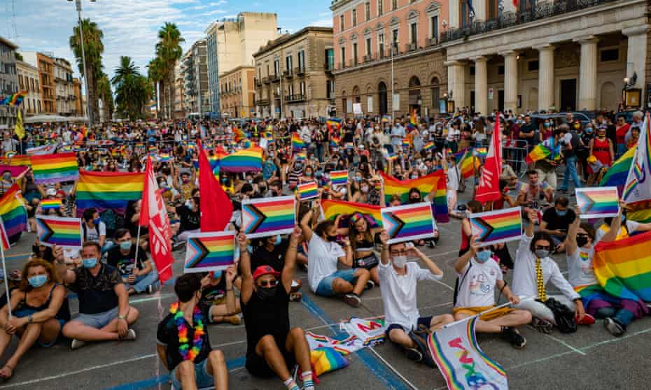 A Pride demonstration in Bari on 18 July.
