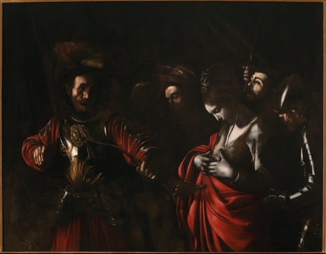Hypnotic and cinematic … The Martyrdom of Saint Ursula, 1610, with a cameo by Caravaggio who is pictured behind Ursula.