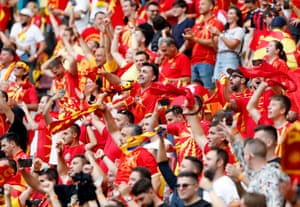 North Macedonia fans celebrate.