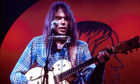Neil Young at the Rainbow theatre in London, 1973. 