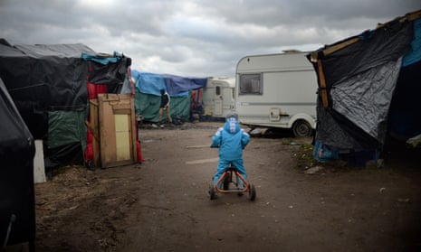 A child in the refugee camp in Calais
