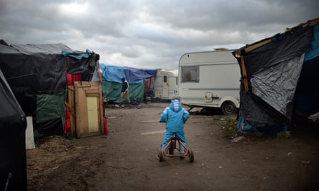A child in the refugee camp in Calais.