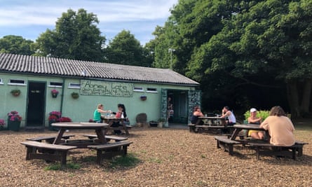 Abney cafe’s outdoor area in Stockport.