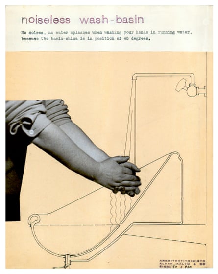 Alvar Aalto’s design for noiseless washbasins, 1932.