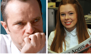 Mike Gilson, left, and his successor - for just two weeks - Lucy Pearce.