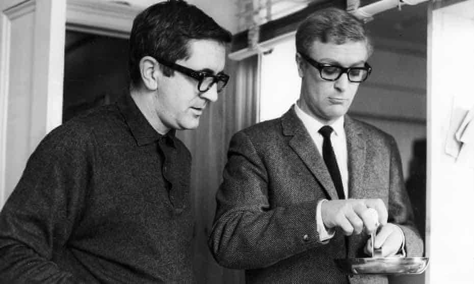 Len Deighton on the set of The Ipcress File with Michael Caine.