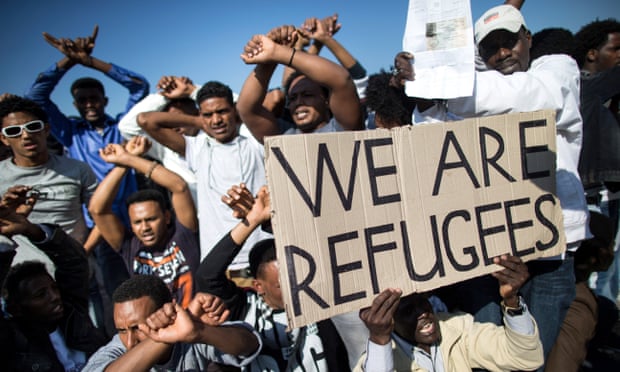 A protest by African migrants in Tel Aviv in 2014