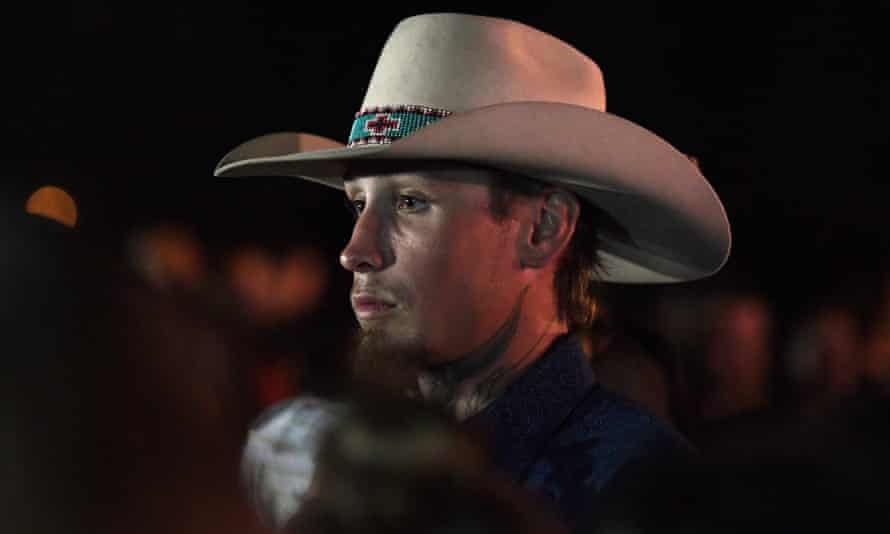 Johnny Langendorff looks on during a vigil in Sutherland Springs, Texas.