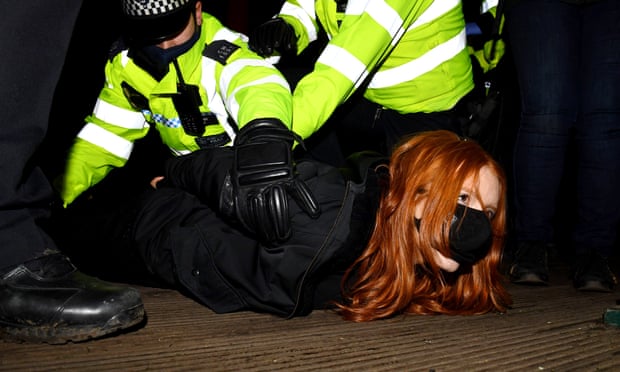 Patsy Stevenson is arrested at a vigil in memory of Sarah Everard