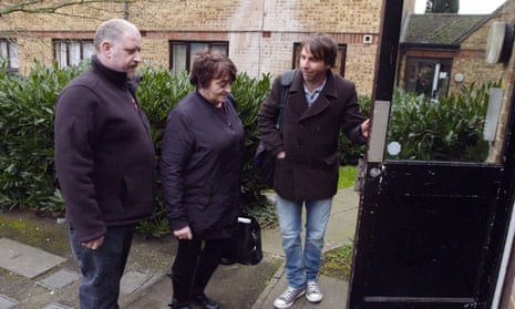 ‘It illustrates not just a housing crisis but yet another deep division in the country …’ Marc holds the door for Linda and her son in The Week the Landlords Moved In. 