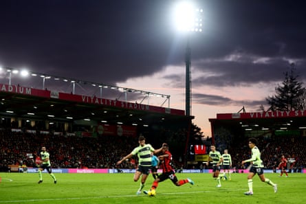 Sundown at the match between Bournemouth and Manchester City at the Vitality Stadium. City won 4-1