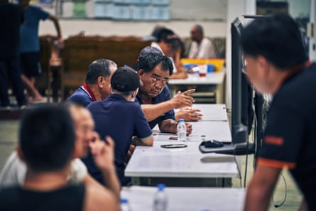 At the check-in for Southern sea summer race entrants in Pingtung