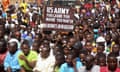 People in Niamey last month demonstrating against the US military presence in Niger