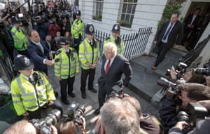 Boris Johnson leaves his home in Islington, north London