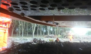 Green’s view from under the HS2 digger.