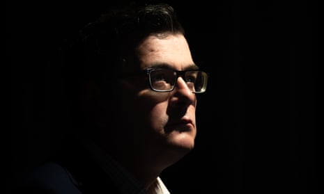 Daniel Andrews' face in the shadows