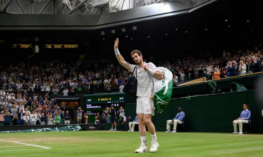 Murray waves to the Centre Court crowd after his defeat to Shapovalov. It was only his ninth grand slam match in the last four years.