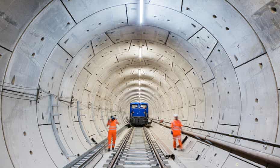 general view of the Crossrail cavern at Stepney Green