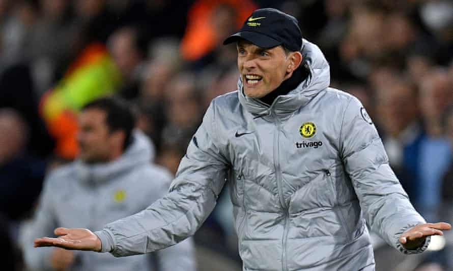 Thomas Tuchel during Chelsea’s win at Leeds on Wednesday. 