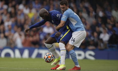 Romelu Lukaku was well managed by Aymeric Laporte during Manchester City’s win against Chelsea.