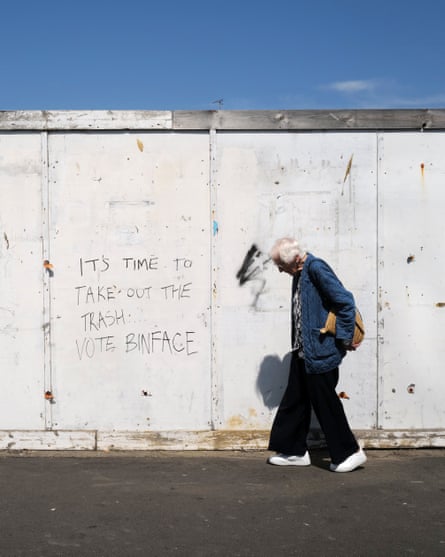 Anti-Reform graffiti on a wall in Clacton-on-sea. Essex