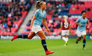 Georgia Stanway celebrates after scoring for Manchester City in the FA Cup final.