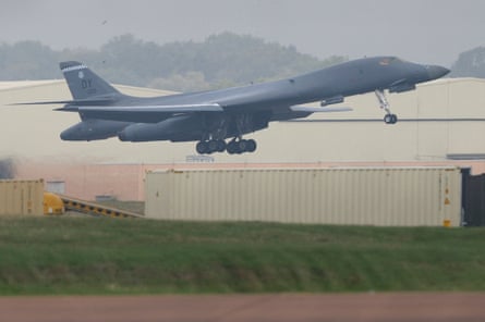 Bomber taking off.