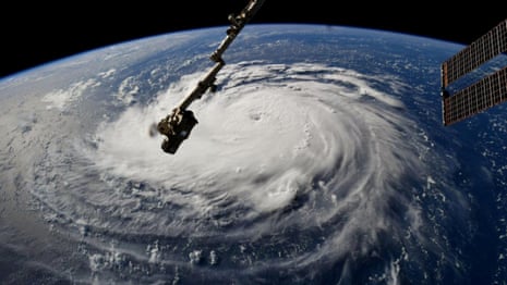 Footage from space shows extent of storm Florence – video