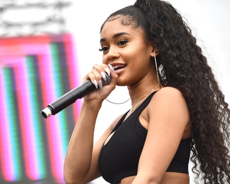 Power 106 Presents Powerhouse 2018<br>SAN BERNARDINO, CA - MAY 12: Singer Saweetie performs onstage during the Power 106 Powerhouse festival at Glen Helen Amphitheatre on May 12, 2018 in San Bernardino, California. (Photo by Scott Dudelson/Getty Images)