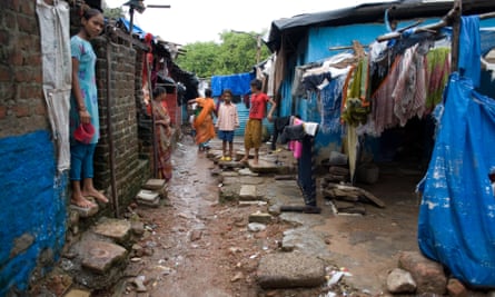 Dwellers in slum, Ahmedabad.