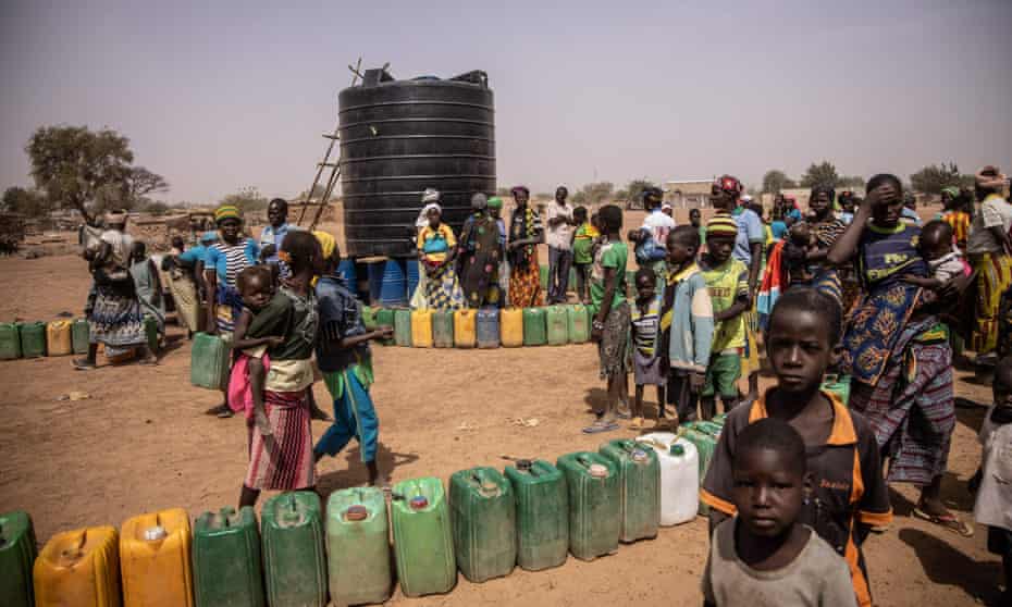 A camp for internally displaced people in Barsalogho, Burkina Faso