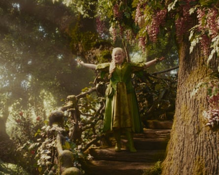 Nichola Coughlan in a big tree in a film still