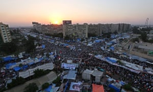 The pro-Morsi protest camp at Rabaa square in Cairo, 25 July 2013