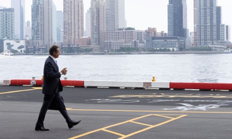 Andrew Cuomo after announcing his resignation in Manhattan, New York City, 10 August 2021.