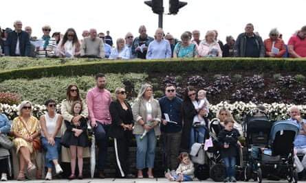 Families take part in the omagh memorial service on 13 August.