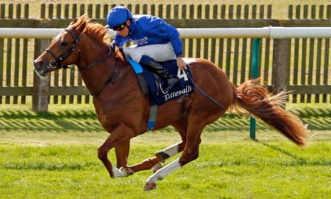 Modern Games completes a comfortable success in the Tattersalls Stakes at Newmarket.