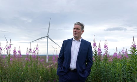 Keir Starmer at Whitelees windfarm, Scotland, 5 August 2021.