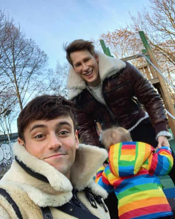 Tom Daley, Lance Black and their son, Robbie