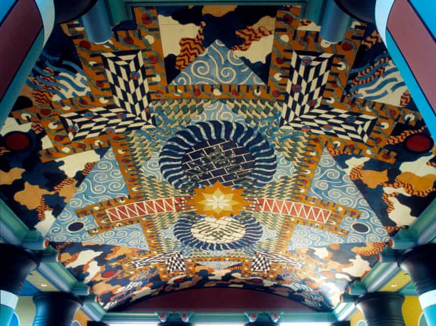Cosmic … Outram’s ceiling for Duncan Hall, in the engineering faculty of Rice University, Texas
