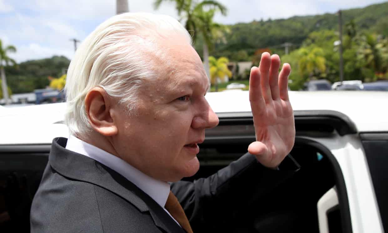 WikiLeaks founder Julian Assange leaves Saipan a free man as justice department says he is barred from returning to US (theguardian.com)