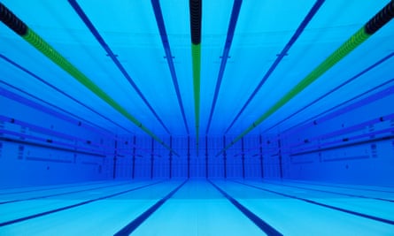 A photo showing the London Olympic Aquatics Centre swimming pool. 