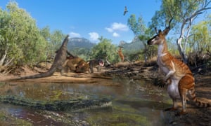 Megafauna billabong scene