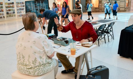 Poet in residence Brian Sonia-Wallace in action at The Mall of America