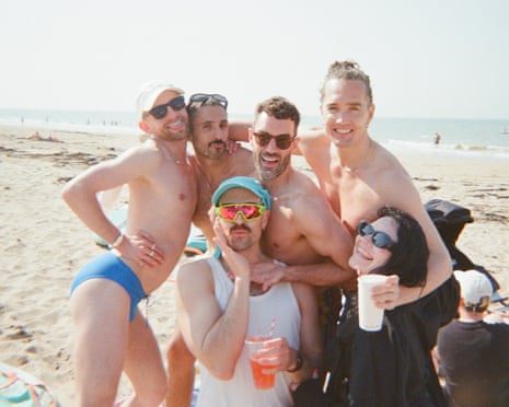 Joe Stone (back row, third from left) pictured with friends in Margate, summer 2024