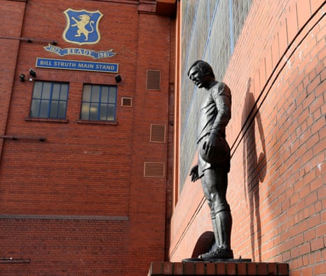 A statue of former Rangers captain and manager John Greig at Ibrox.